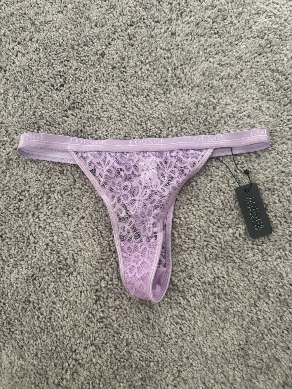 Lounge Lavender Floral Lace Thong NWT